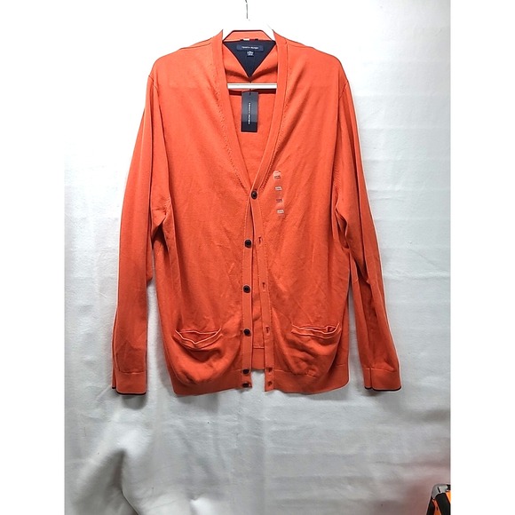 3X Cardigan Sweater Burnt Orange Tommy Hilfiger New With Tags - Picture 1 of 7